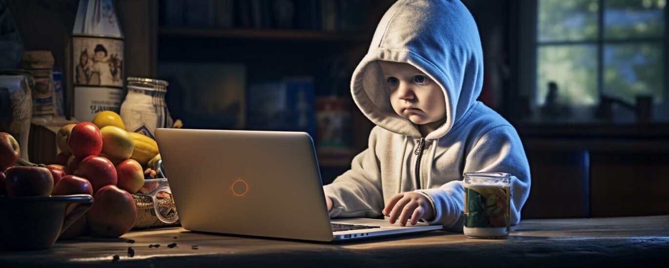 A kid is on Laptop - XEye Security