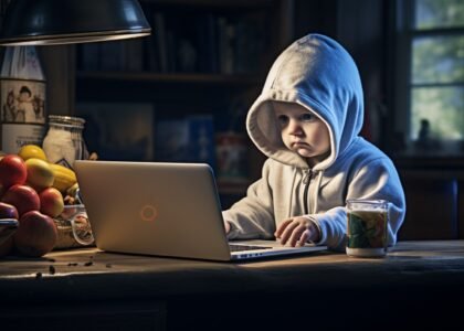A kid is on Laptop - XEye Security